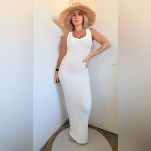 Enza Costa Ivory Crochet Maxi Dress